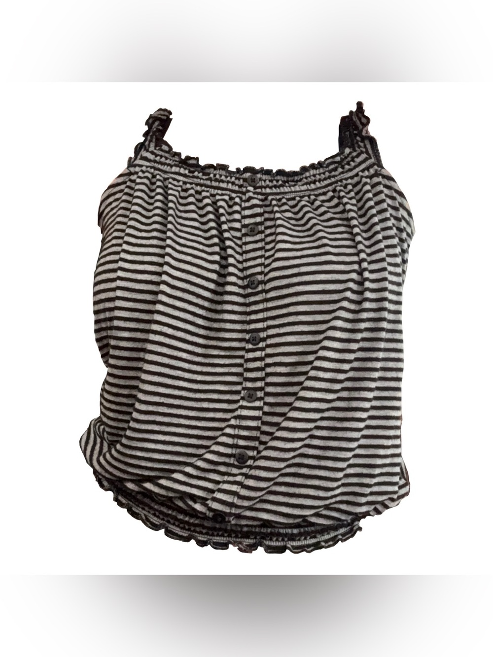 weavers black & white striped tank top